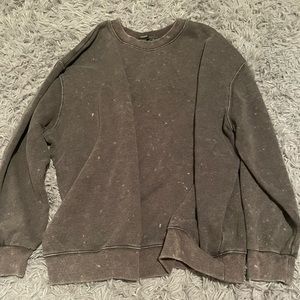 Grey sweatshirt designed with bleach spots